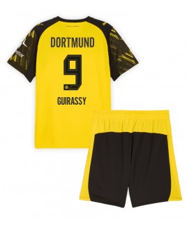 Günstige Borussia Dortmund Serhou Guirassy #9 Heimtrikotsatz Kinder 2025-26 Kurzarm (+ Kurze Hosen)